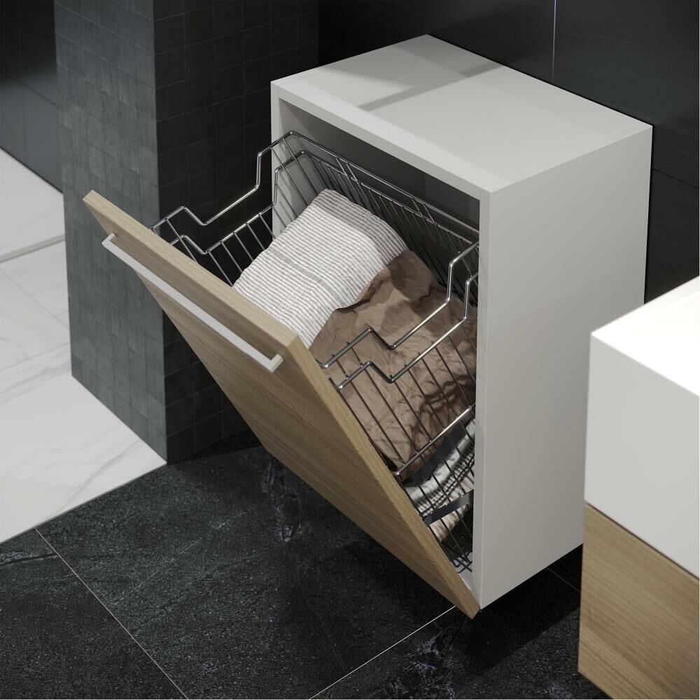 Starax S-8116-C Kapağa Monte Çamaşır Sepeti Krom 55 cm