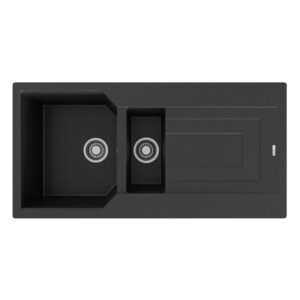 Blackstone ZEUGMA 50X100 CM 1,5 Göz Siyah Granit Evye