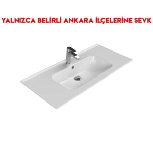 Turkuaz Blue 100x47 cm Etajerli Lavabo