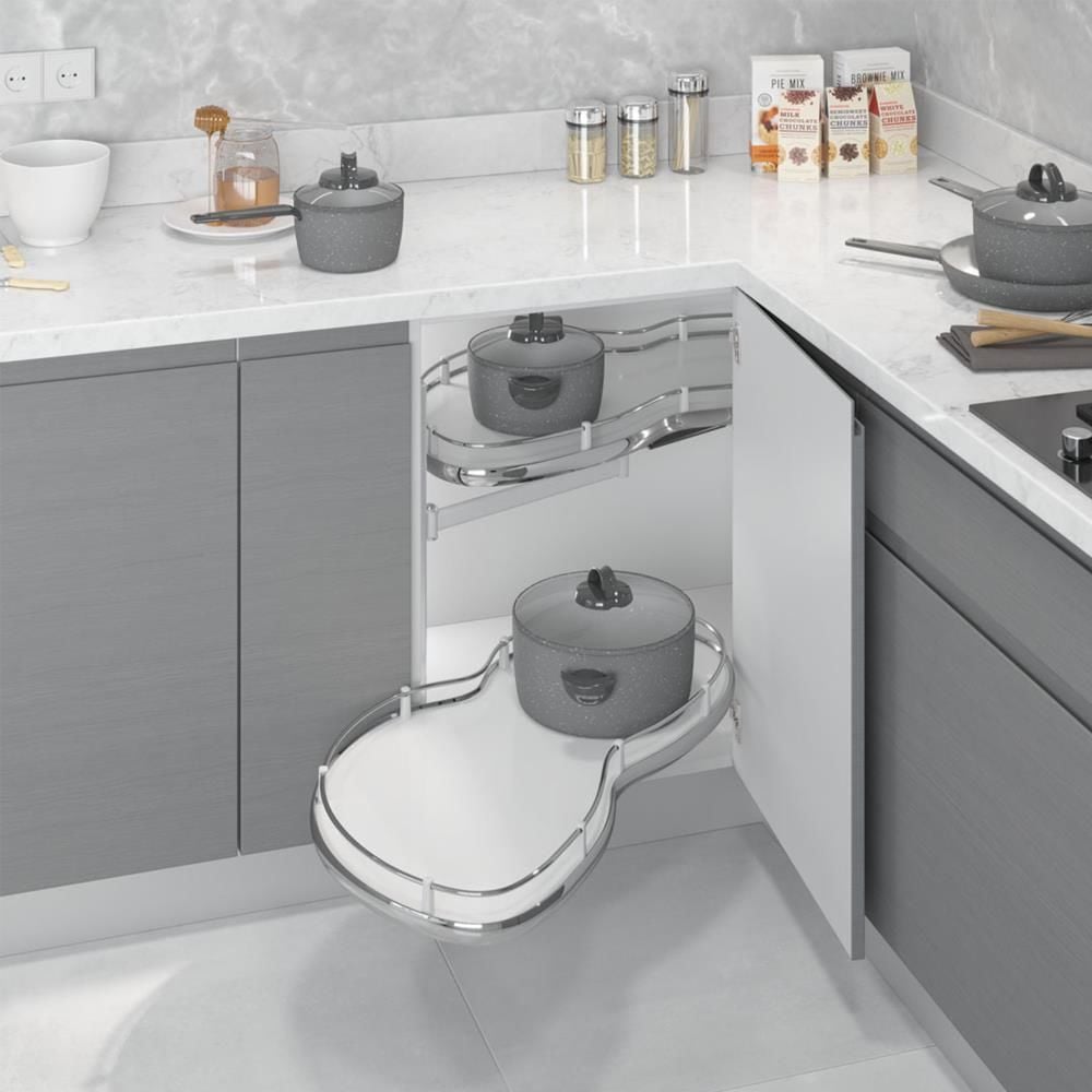 Starax S-3013-C Döner Tablalı Kör Köşe 780*600 mm (Fasulye) Sol