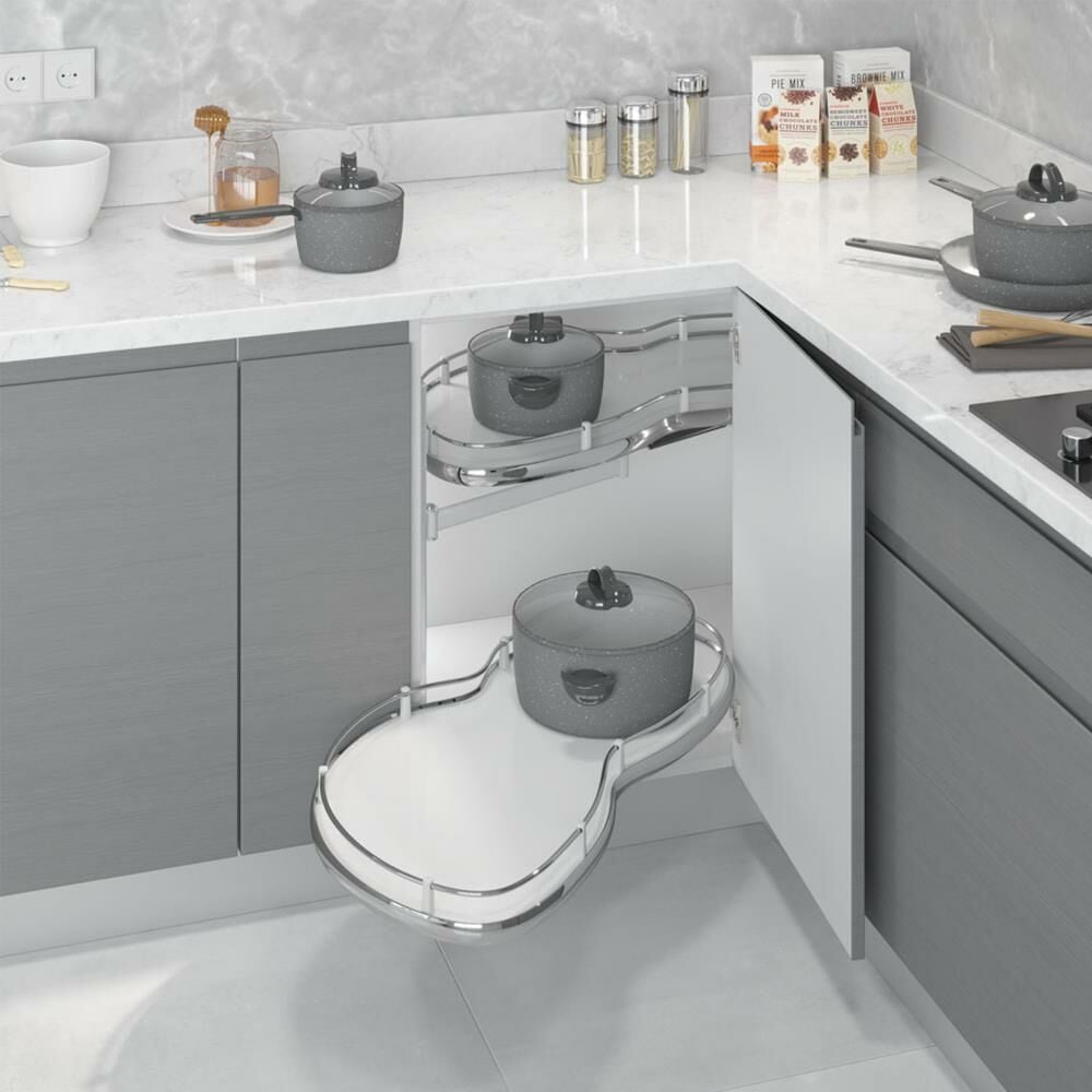 Starax S-3014-C Döner Tablalı Kör Köşe 780*600 Mm (Fasulye) Sağ