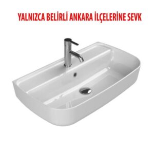 Turkuaz AQUA 75X40 Tezgahüstü Duvara Sıfır Lavabo