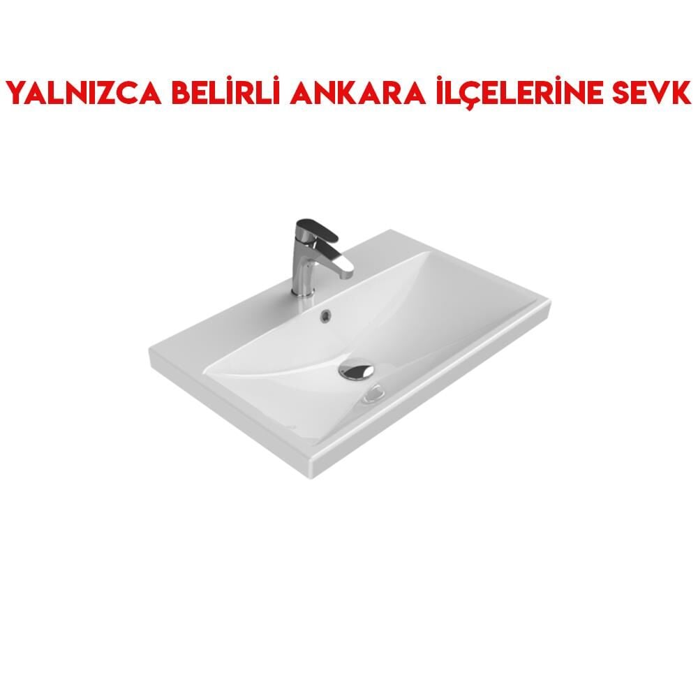 Turkuaz Elite 70x45 cm Etajerli Lavabo