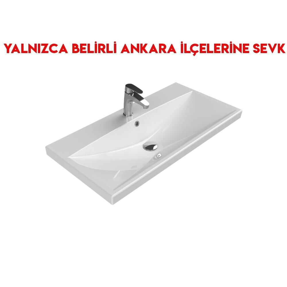 Turkuaz Elite 90x45 cm Etajerli Lavabo