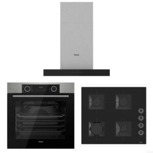 Ferre Fryart Siyah Set ( D100 T Tipi Siyah Davlumbaz-SS205 Siyah Ocak- XE63MI Fryart İnox Fırın)