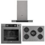 Ferre Fryart Steam Gri Set (D102 Gri Davlumbaz -RS038 Gri Ocak- XE64CPR FryartSteam Gri Fırın)