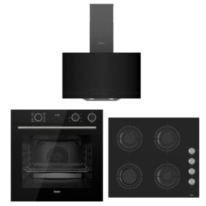 Ferre FryartSteam Siyah Ankastre Set ( D063 SİYAH DAVLUMBAZ-CS205 SİYAH OCAK- XE64CS FRYARTSTEAM SİYAH FIRIN )