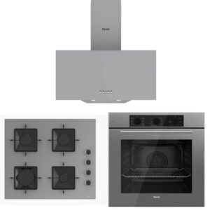 Ferre Gri Set (D088 Gri Davlumbaz -SS208 Gri Ocak- QBL62CPR Gri Fırın)