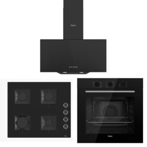 Ferre Siyah Set ( D086 Siyah Davlumbaz-SS205 Siyah Ocak- QBL62CS Fırın)