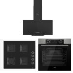 Ferre Siyah Set ( D086 Siyah Davlumbaz-SS205 Siyah Ocak- XE63MI Fryart İnox Fırın)