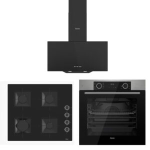 Ferre Siyah Set ( D086 Siyah Davlumbaz-SS205 Siyah Ocak- XE63MI Fryart İnox Fırın)