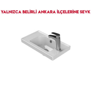 Turkuaz Frame 50x28 cm Sağdan Batarya Delikli Etajerli Lavabo