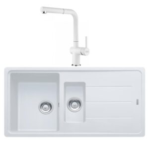 Franke Basis BFG 651 Bianco Granit Evye Active Plus Doccia 2.0 Batarya Set