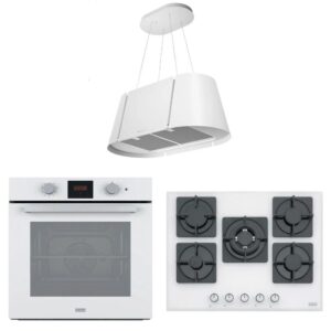 Franke Beyaz Ankastre Set (BEAT XL WH MATT F80 Ada Tipi Davlumbaz FHNS 705 4G TC WH Ocak -FSL 86 H WH Fırın)