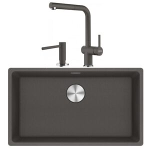 Franke Maris Mrg 210/110-72 Granit Eviye Active Plus Doccia 2.0 Armatür Sıvı Sabunluk Üçlü Set Slate Gri