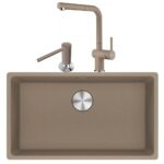 Franke Maris Mrg 210/110-72 Oyster Granit Eviye + Active Plus Doccia 2.0 Armatür + Comfort Sıvı Sabunluk Üçlü Set Oyster