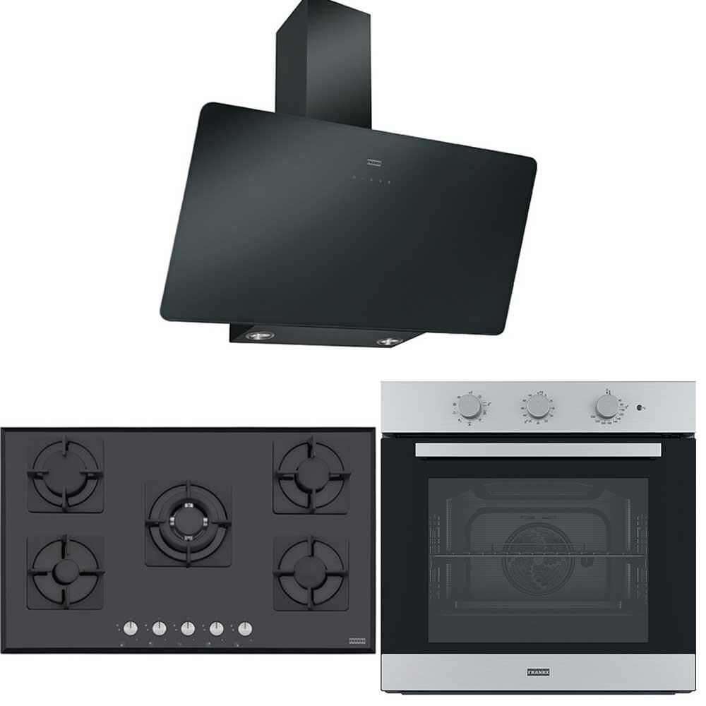 Franke Siyah-İnox Ankastre Set (FPJ 915 V BK A - FHNS 905 BK - FSL 82 H XS)