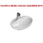 Turkuaz Lal C 60x46 cm Tezgah Üstü Lavabo
