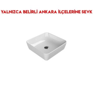 Turkuaz One 46x46 cm Tezgah Üstü Lavabo