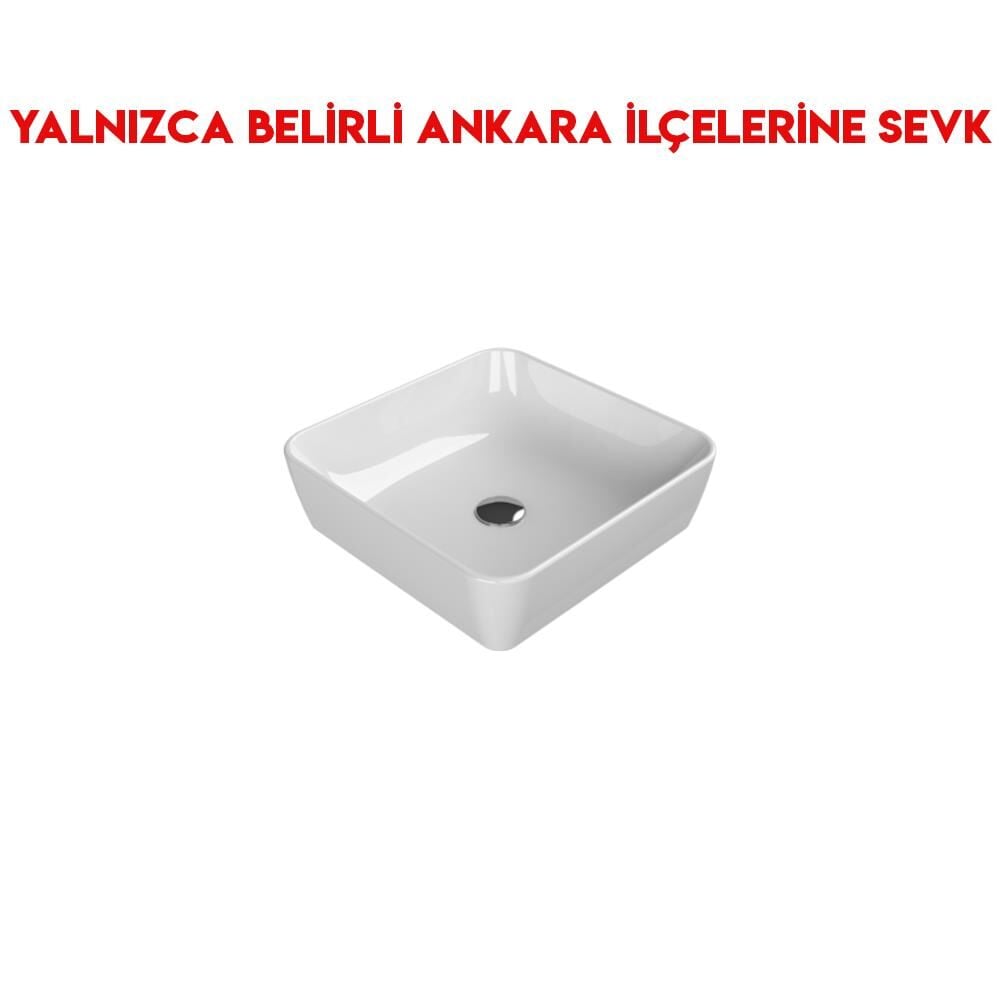 Turkuaz One 46x46 cm Tezgah Üstü Lavabo