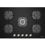 Silverline CS5622B01 75CM Emaye Izgaralı Siyah Cam Ocak