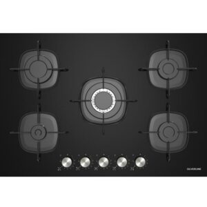 Silverline CS5622B01 75CM Emaye Izgaralı Siyah Cam Ocak