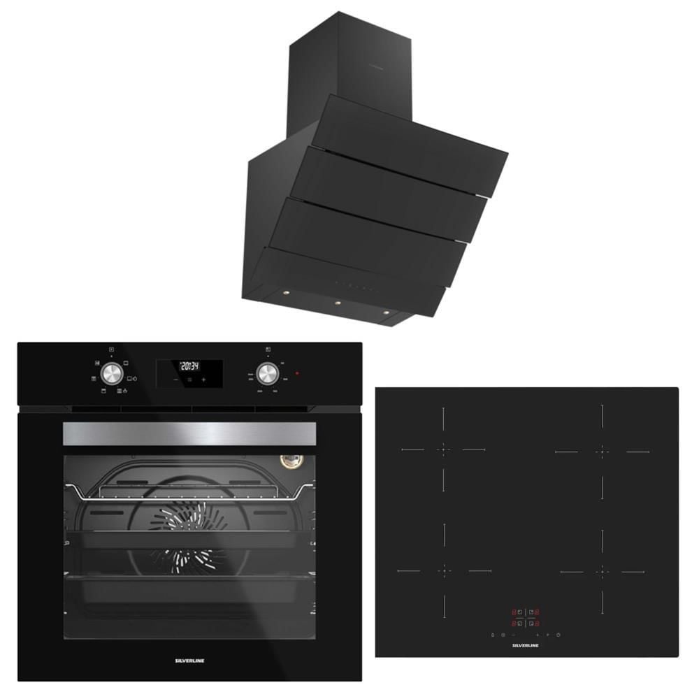 Silverline İndiksyonlu Siyah Ankastre Set ( 3370 Eterno Greentech - IH5445B02 - BO6502B02 )