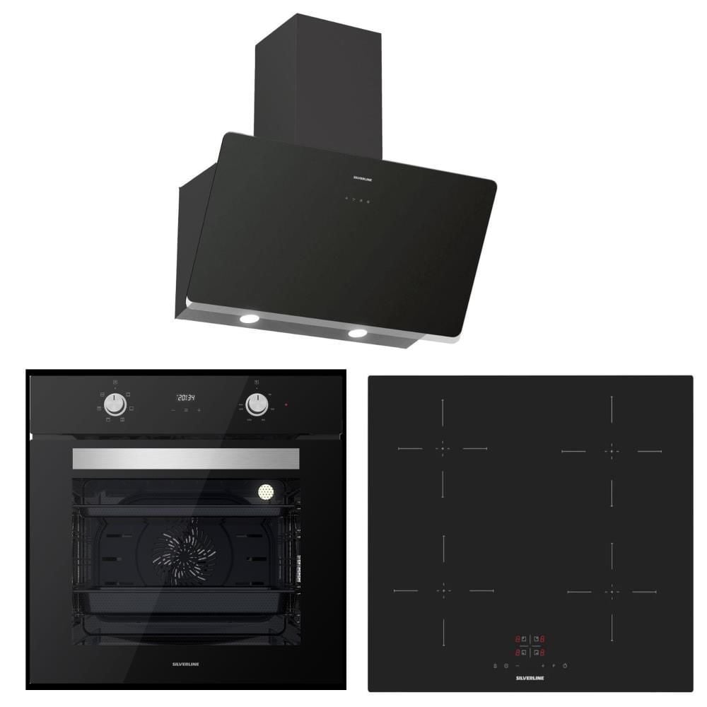 Silverline İndiksyonlu Siyah Ankastre Set (3457 Soho , IH5445B02, BO6502B02)