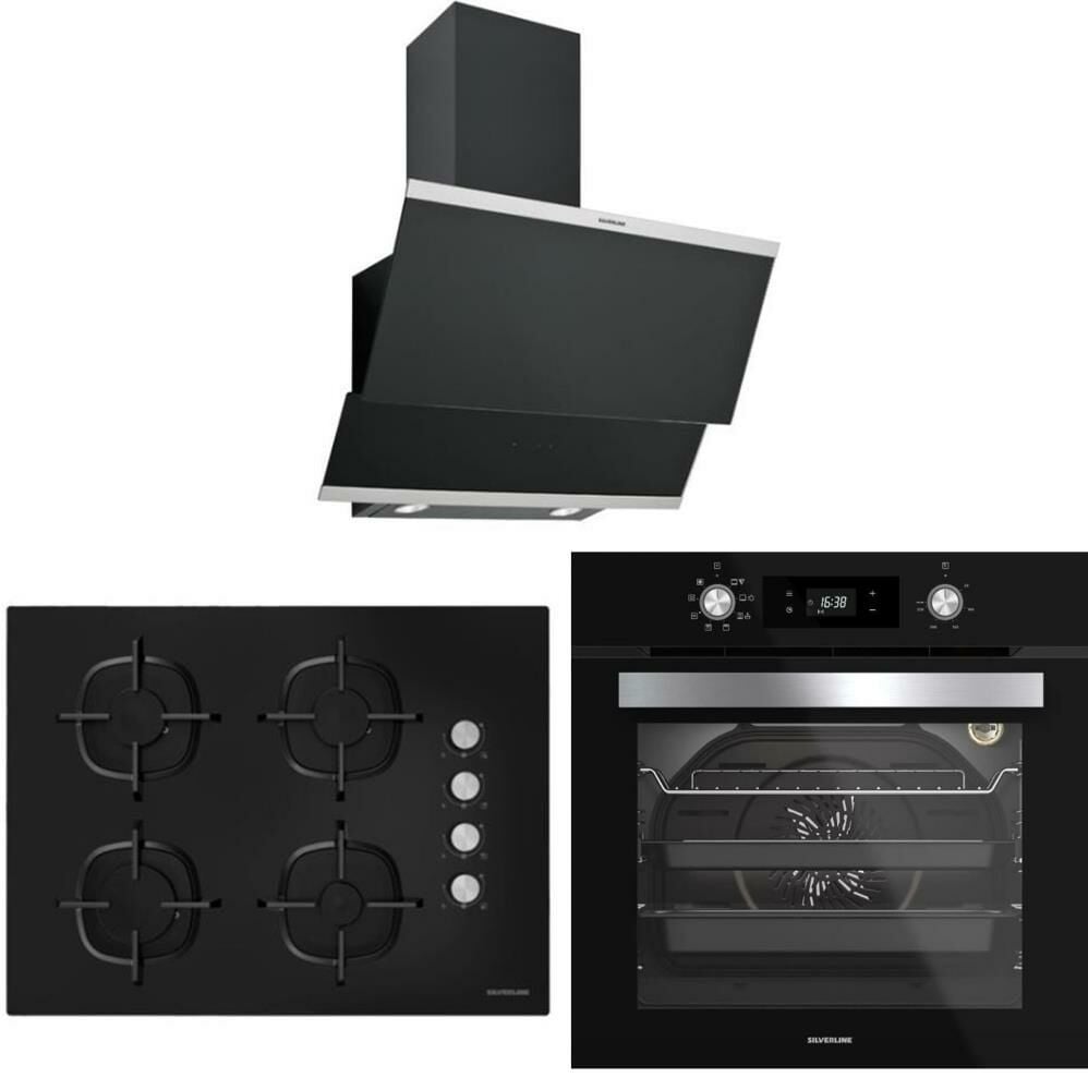 Silverline Siyah Ankastre Set (3420 60 cm - CS5610B01 - BO6504B01)