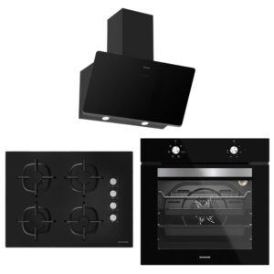 Silverline Siyah Ankastre Set (3457 60 cm - CS5610B01 - BO6501B01)