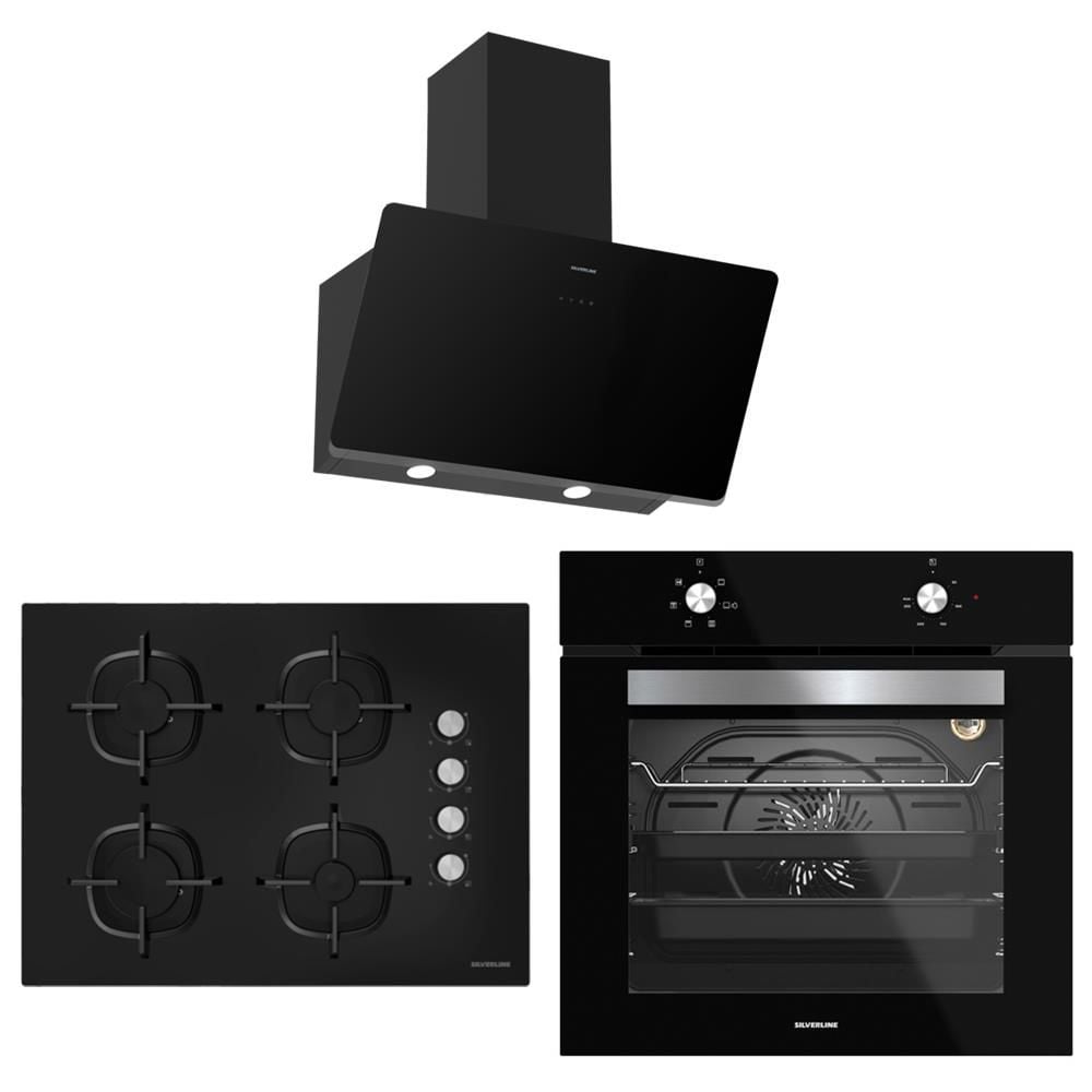 Silverline Siyah Ankastre Set (3457 60 cm - CS5610B01 - BO6501B01)