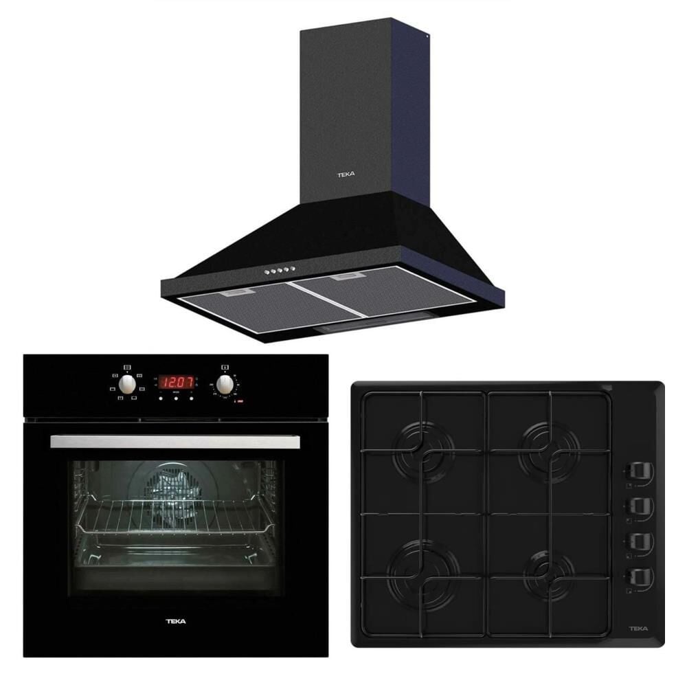 Teka Chef 4 Siyah Ankastre Set ( HEB 723 BK - HLX 640 BK - DBT 60 BK)