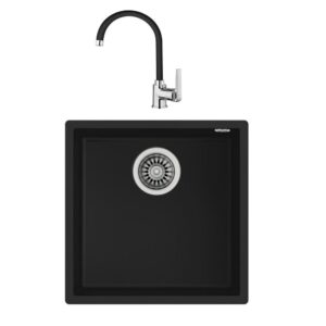 Teka Square 40.40 Siyah Evye + IN 995 Siyah  Batarya Set