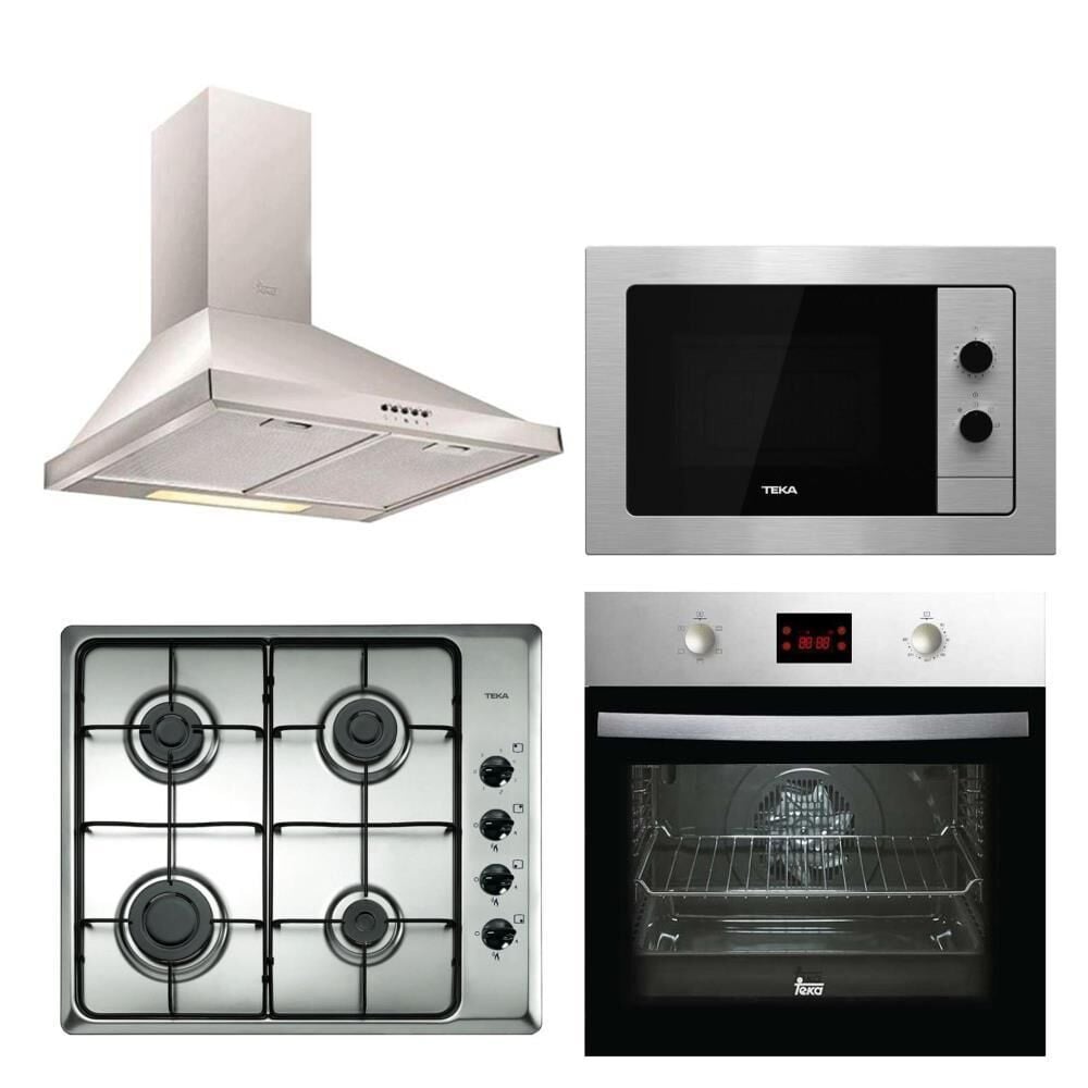 Teka İnox Ankastre Set (DF 60 Davlumbaz-HLX 60 İnox Ocak -HEB 625 Fırın-MB 620 SS Mikrodalga)