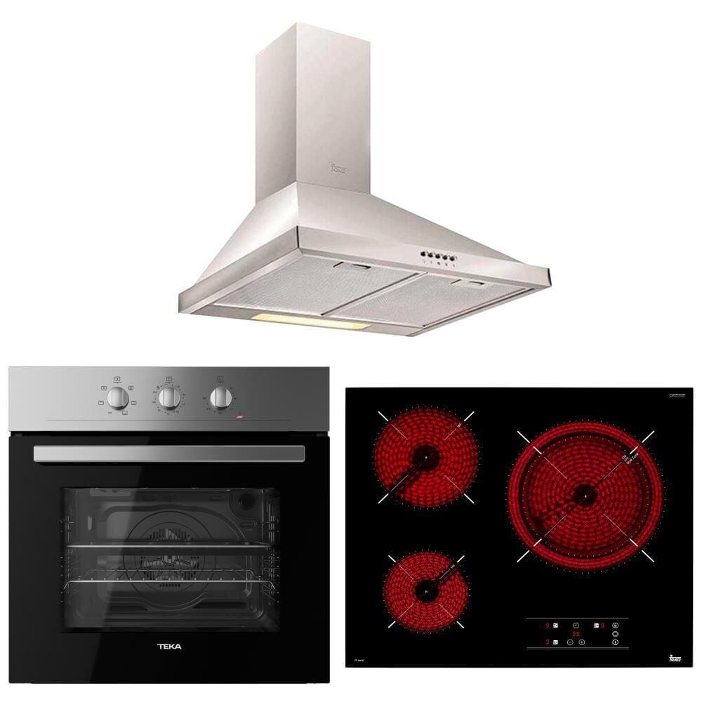 Teka İnox Elektirikli Ankastre Set (DF 60 Davlumbaz - TT 6315 Ocak -HE 715 SS Fırın)