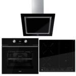 Teka Siyah İndüksiyonlu Set ( DLV 68660 BK Davlumbaz - IZS 66700 İndüksiyonlu Ocak- HLB 8400 BK Fırın)