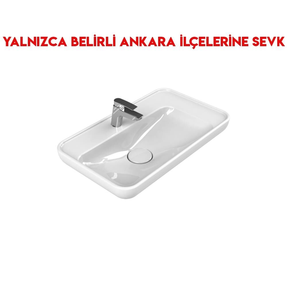 Turkuaz Lal 70x42 cm Tezgah Üstü Lavabo