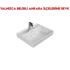 Turkuaz Sharp 60x48 cm Etajerli Lavabo