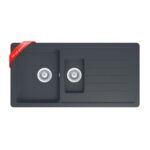 Ukinox Valente D-150 L 1.5 Göz Siyah Granit Eviye