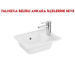 Vitra Armatür Delikli Taşmalı Mia Eco Etajerli 40 cm Lavabo