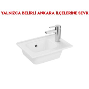 Vitra Armatür Delikli Taşmalı Mia Eco Etajerli 40 cm Lavabo