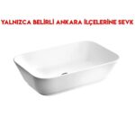 Vitra Geo 60 cm Taşmasız Batarya Deliksiz Dikdörtgen Çanak Lavabo