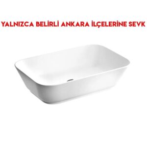 Vitra Geo 60 cm Taşmasız Batarya Deliksiz Dikdörtgen Çanak Lavabo